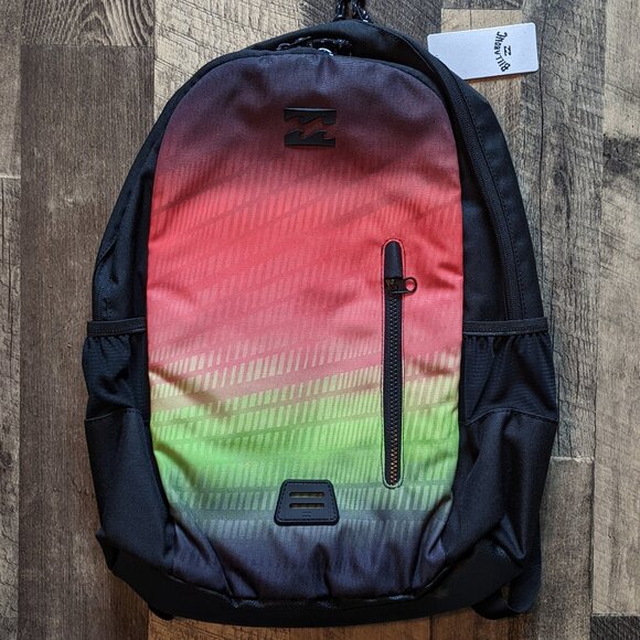 Billabong Command Lite Backpack Neon Red Green Black - Picture 1 of 6